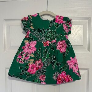 NWT Lilly Pulitzer Kelce Infant Dress - Green Floral Girls'